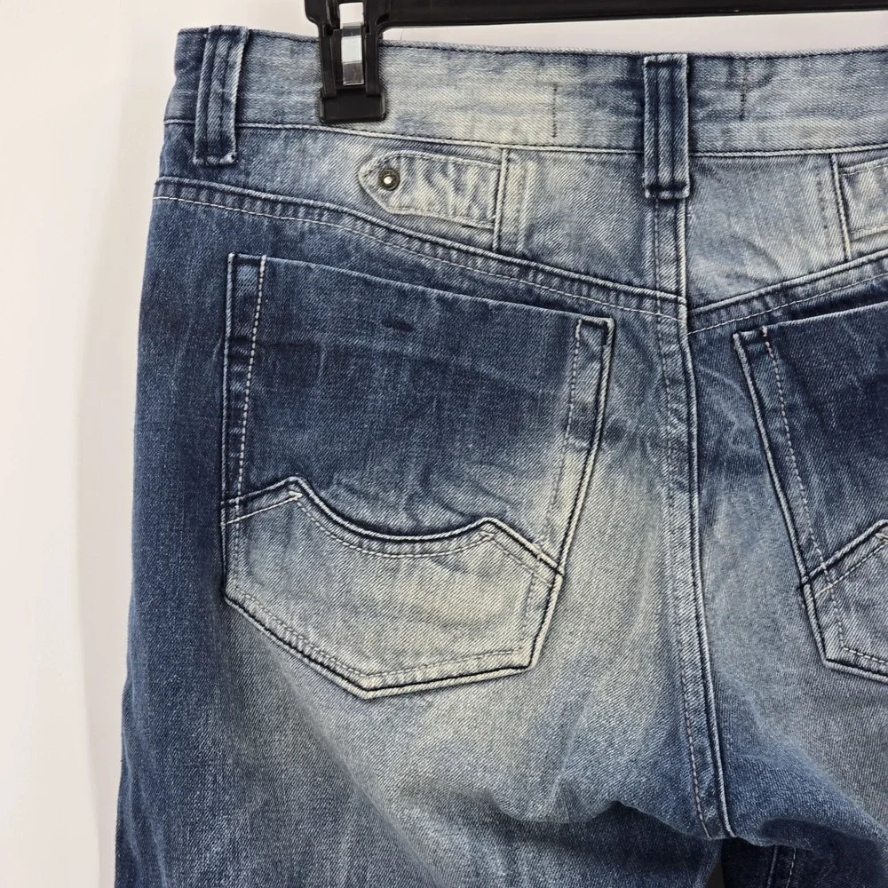 Chevignon 57 Mens‎ Jeans 34 Vintage Fade Western Vibe Thick Denim